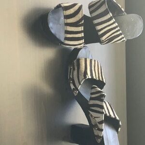 Zebra Print Platform Sandals